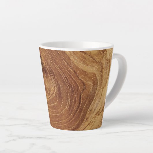 Tasse Latte Bois de teck rustique en bois Texture Grain de boi (Angle droit)