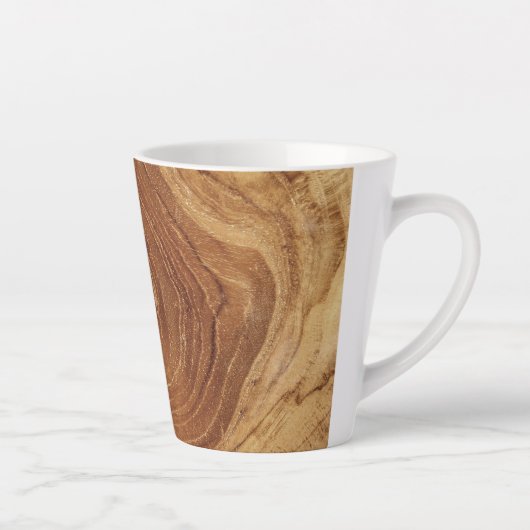 Tasse Latte Bois de teck rustique en bois Texture Grain de boi (Droite)