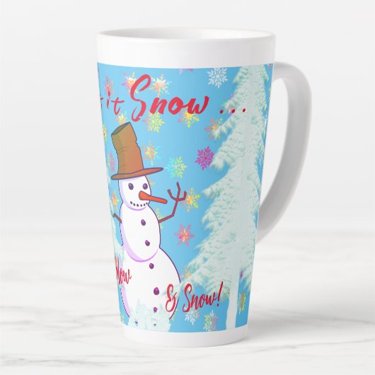 Tasse Latte Boisson chaude du jour de neige (Angle droit)