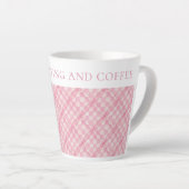 Tasse Latte BOÎTE EN DOSSIER DE CONTRÔLE ROSE + Texte (Angle droit)