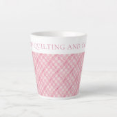 Tasse Latte BOÎTE EN DOSSIER DE CONTRÔLE ROSE + Texte (Devant)