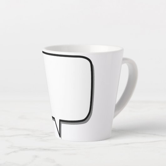 Tasse Latte boîte-parole-rectangle-forme-message (Angle droit)