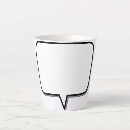 Tasse Latte boîte-parole-rectangle-forme-message (Devant)