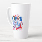 Tasse Latte Bon 4 juillet Fireworks USA-63261 (Angle gauche)