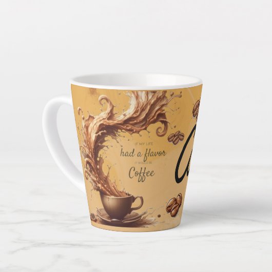 Tasse Latte bon café du matin (Angle gauche)