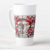 Tasse Latte Bon Noël - deux Santas (Angle gauche)