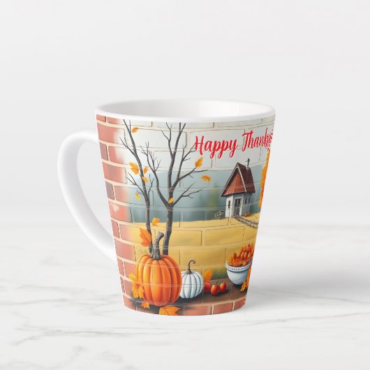 Tasse Latte Bon thanksgiving Moderne Belle Automne (Angle gauche)