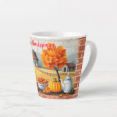 Tasse Latte Bon thanksgiving Moderne Belle Automne (Angle droit)