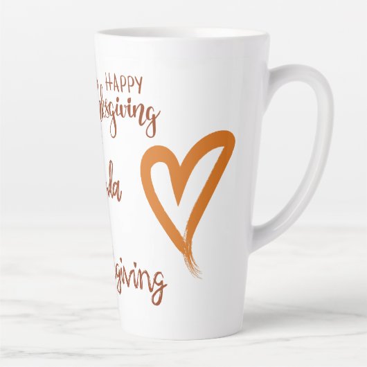 Tasse Latte Bon thanksgiving, Monogramme d'action amicale | (Droite)