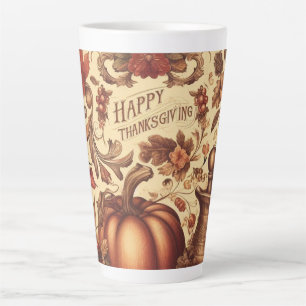 Tasse Latte Bon thanksgiving vintage/classique
