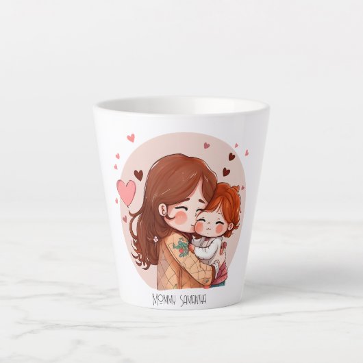 Tasse Latte Bond adorable maman et fille (14) (Devant)