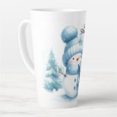 Tasse Latte Bonhomme de neige bleu Monde de guimauve (Angle gauche)