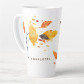 Tasse Latte Bonjour Automne automne dans l'amour Aquarelle Feu (Angle gauche)