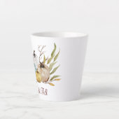 Tasse Latte Bonjour Automne Rustique Automne Citrouilles Latte (Devant)