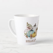 Tasse Latte Bonjour Citrouilles d'aquarelle d'automne (Angle gauche)