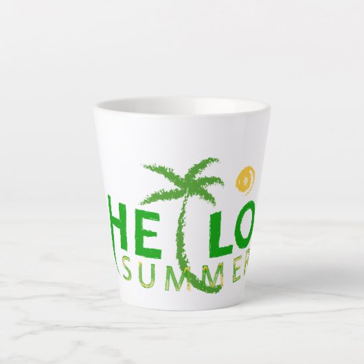 Tasse Latte Bonjour été (Devant)