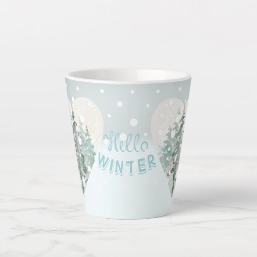 Tasse Latte Bonjour hiver (Devant)