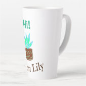 Tasse Latte Bonjour Je suis Lily cactus succulent ajouter nom  (Angle droit)