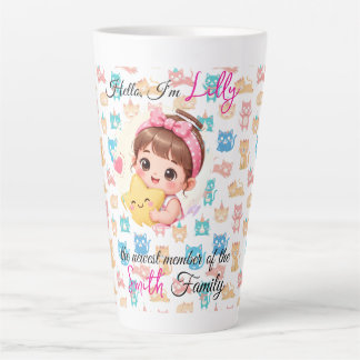 Tasse Latte Bonjour nouveau membre des modèles de chat de fami