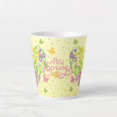 Tasse Latte Bonjour printemps (Devant)