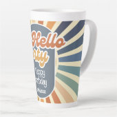 Tasse Latte Bonjour Quarante Retro Sun Super Wave 40e annivers (Angle droit)