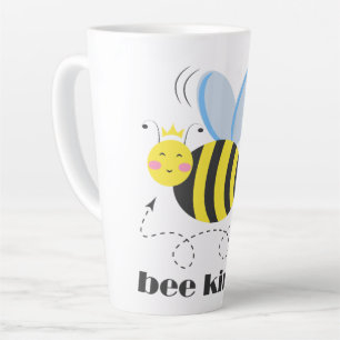 Tasse Latte Bonne princesse d'abeille avec couronne et slogan 