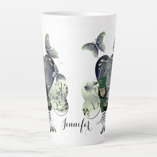 Tasse Latte "Bonne St Patrick's Day" Leprechaun Latte (Devant)