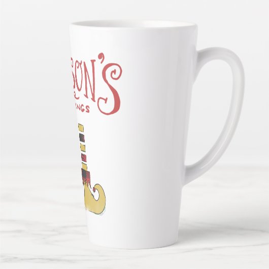 Tasse Latte Bonnes Fêtes Elf Chaussures (Droite)