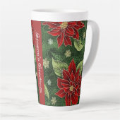 Tasse Latte Bonnes Fêtes Poinsettia (Angle droit)