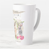 Tasse Latte Bonnets de Pâques | Happy Easter Watercolor Art (Angle droit)