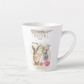 Tasse Latte Bonnets de Pâques | Happy Easter Watercolor Art (Droite)