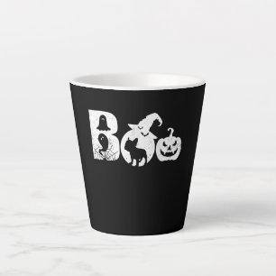 Tasse Latte Boo Halloween Costume Bulldog Citrouille et Casque