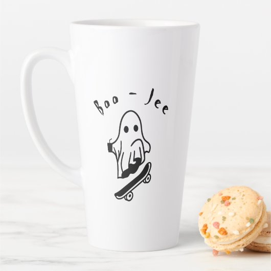Tasse Latte Boo Jee Halloween Ghost Patinage Dessins Éffrayant (En situation)