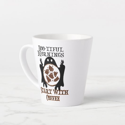Tasse Latte Boo-tiful matins Commencez par Coffee.w (Angle gauche)