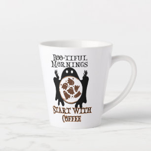 Tasse Latte Boo-tiful matins Commencez par Coffee.w