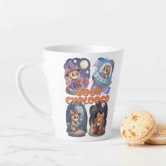 Tasse Latte Book Explorer (En situation)
