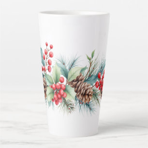 Tasse Latte Bordure aquarelle rustique