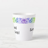 Tasse Latte Bordure des papillons arc-en-ciel en latte personn (Devant)