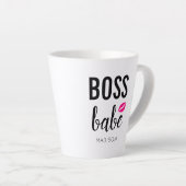 Tasse Latte Boss Babe Personnaliser | Baiser rose | Lèvres ros (Angle droit)
