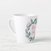Tasse Latte Boss Lady Boho Verdure Wreath Red Berries Holiday (Angle gauche)