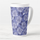 Tasse Latte Botanique Violet Floral Line Art (Angle droit)