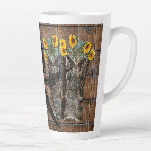 Tasse Latte Bottes Russe Texas Star Western Pistol Cowboy (Droite)