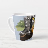 Tasse Latte Bottes Western Tournesols Mariage Rustique (Angle gauche)