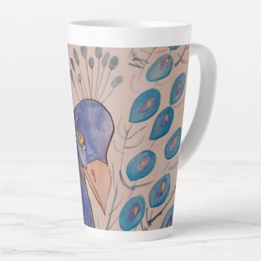Tasse Latte Bouche en latte bleu paon (Angle droit)