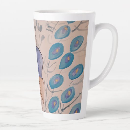 Tasse Latte Bouche en latte bleu paon (Droite)