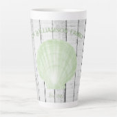 Tasse Latte Bouche en latte de coquille de pétoncle vert (Devant)