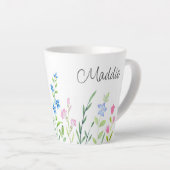 Tasse Latte Bouche latte Fleur sauvage aquarelle (Angle droit)