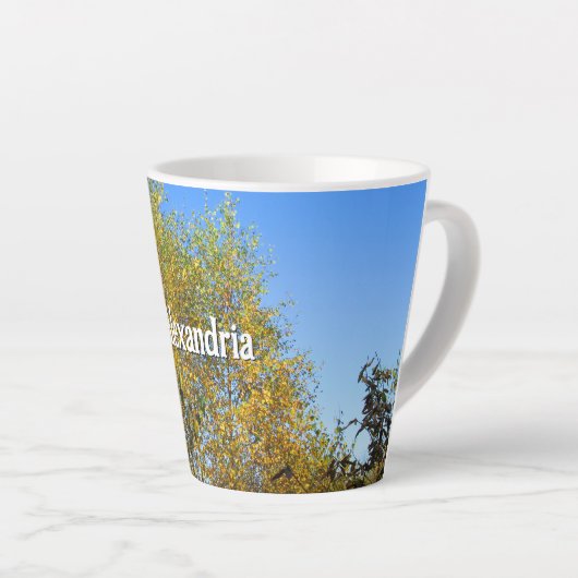 Tasse Latte Boucles d'automne Sky Dancing - Petites feuilles p (Angle droit)