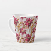 Tasse Latte Boucles d'or Bourgogne rose Poinsettias de Noël (Angle gauche)