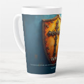 Tasse Latte Bouclier de foi et d'Éphésiens 6:16 (Angle gauche)